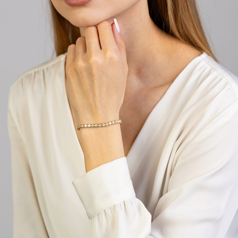 Bratara Aur 14K cu Diamante de Laborator 4.40 ct, imaginea 3 din 6