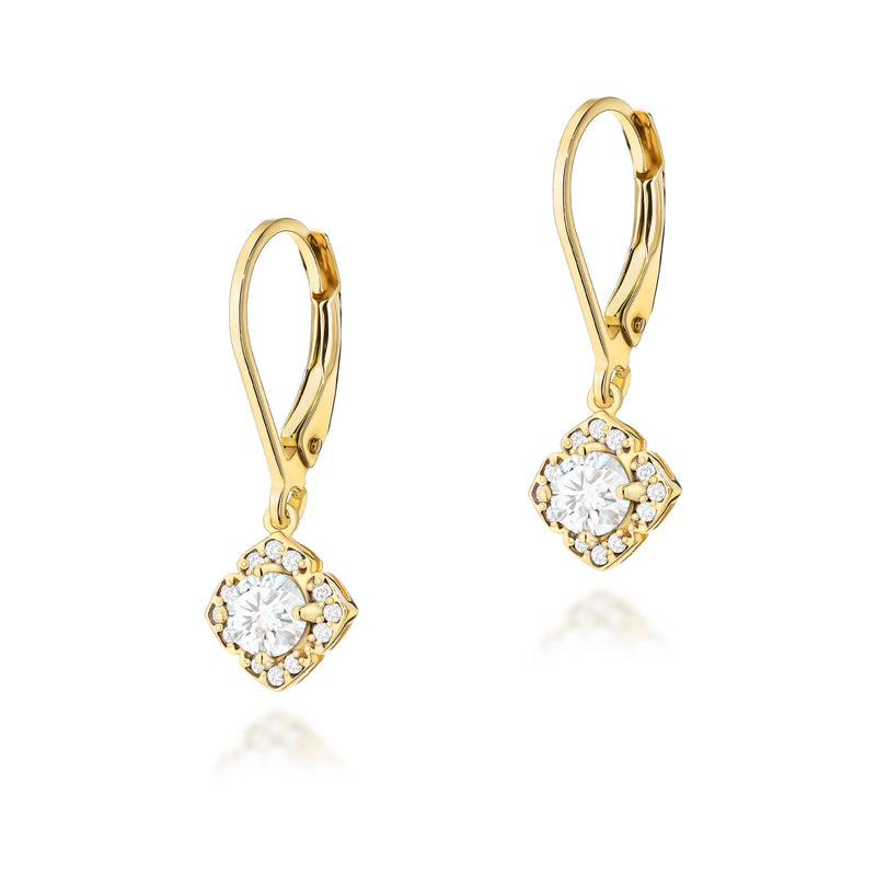 Cercei Aur 14K cu Diamante de Laborator 0.62 ct — Aur galben