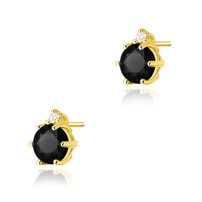Cercei Aur 14K cu Diamante Naturale Albe si Negre 0.53 ct