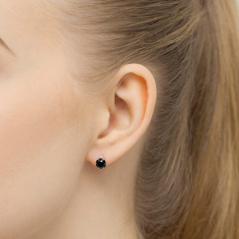 Cercei Aur 14K cu Diamante Naturale Albe si Negre 0.53 ct, imaginea 4 din 6