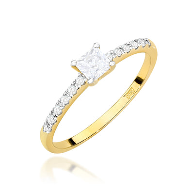 Inel Aur 9K cu Diamante de Laborator 0.40 ct