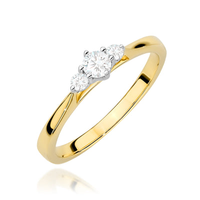 Inel Aur 9K cu Diamante de Laborator 0.21 ct
