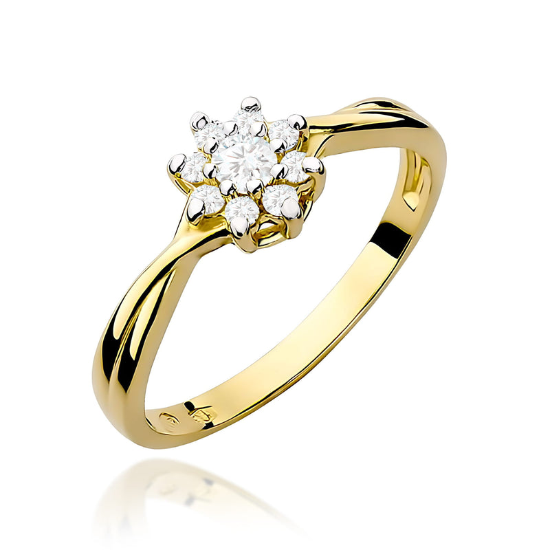 Inel Aur 9K cu Diamante de Laborator 0.22 ct — Aur galben