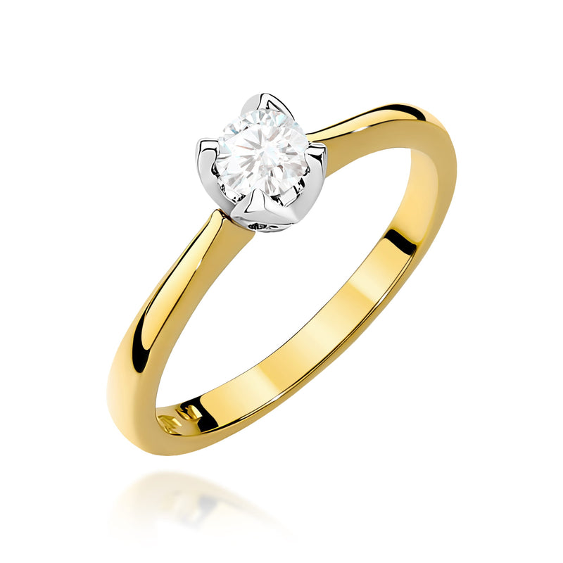 Inel Aur 9K cu Diamant de Laborator 0.30 ct — Aur galben