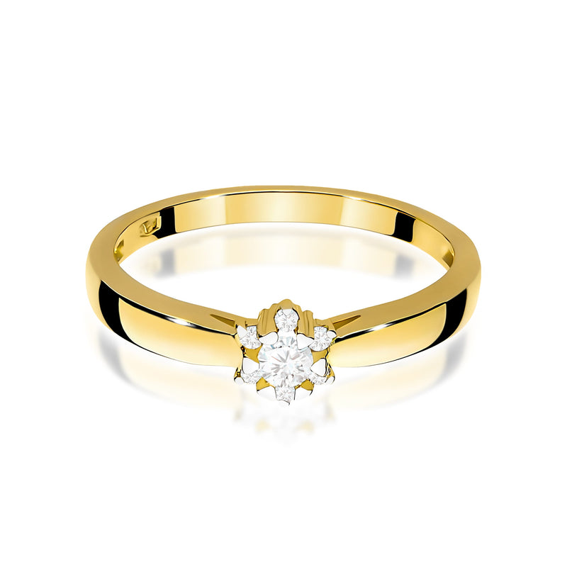Inel Aur 9K cu Diamante de Laborator 0.15 ct, imaginea 2 din 8