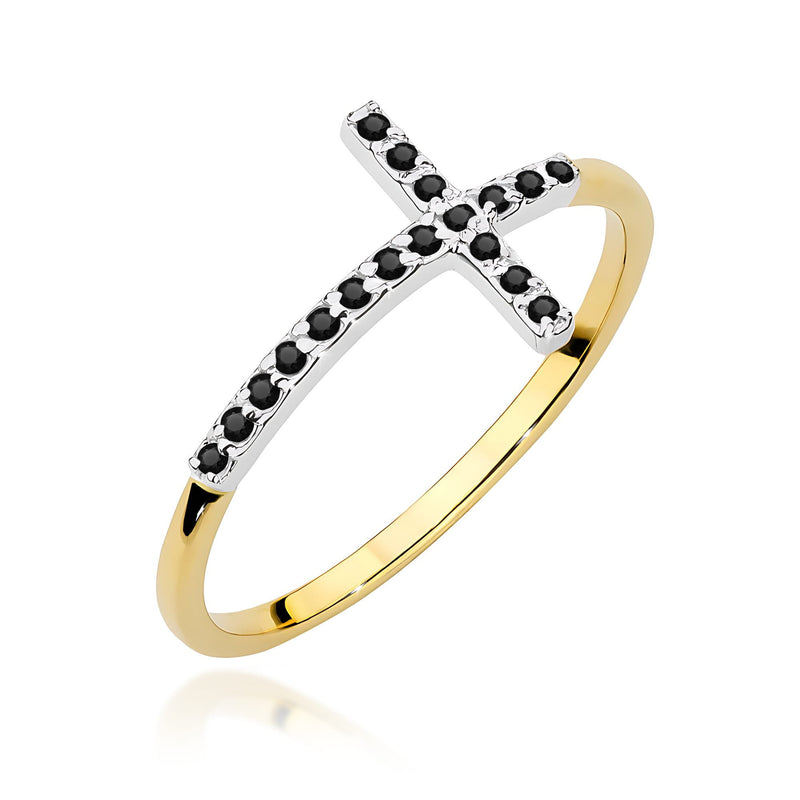 Inel Aur 9K cu Diamant Natural — Aur galben