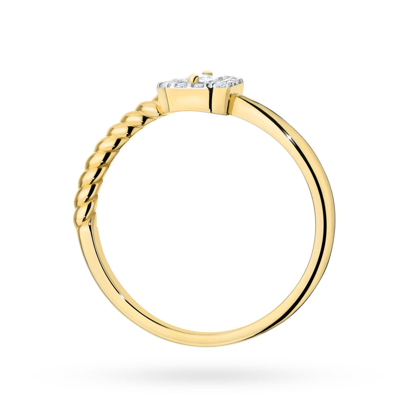 Inel Aur 9K cu Diamant Natural 0.13 ct, imaginea 3 din 8