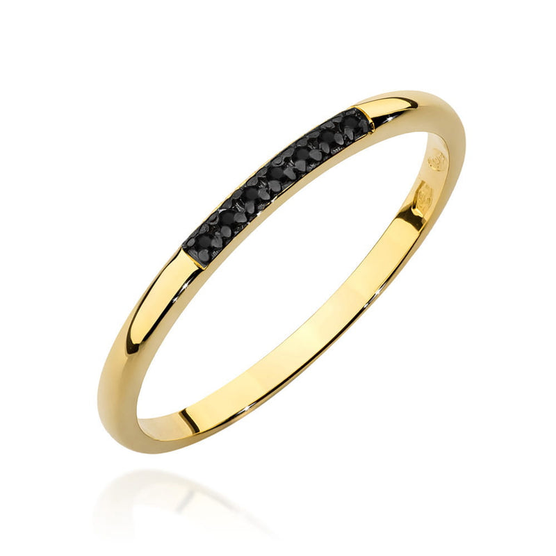 Inel Aur 9K cu Diamant Natural — Aur galben