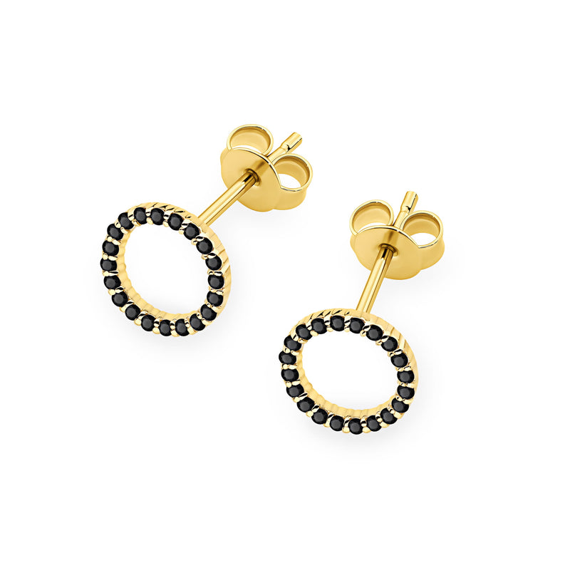 Cercei Aur 14K cu Diamante Naturale Negre 0.20 ct, imaginea 2 din 9