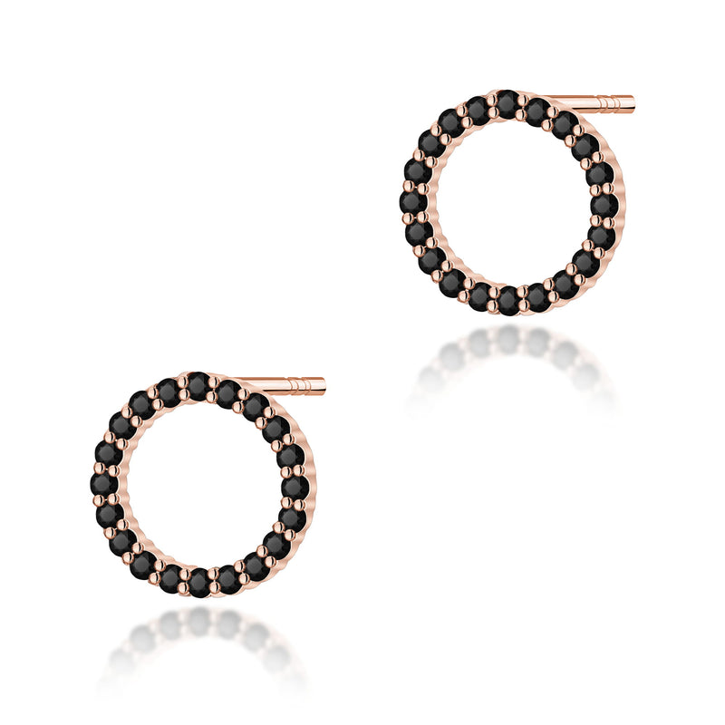 Cercei Aur 14K cu Diamante Naturale Negre 0.20 ct, imaginea 4 din 9
