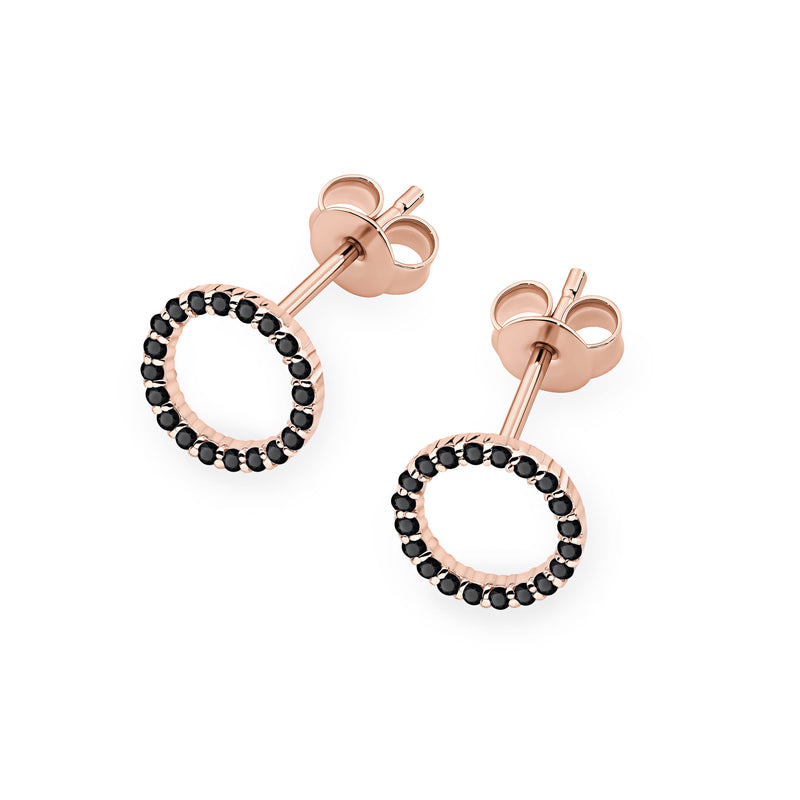 Cercei Aur 14K cu Diamante Naturale Negre 0.20 ct, imaginea 5 din 9