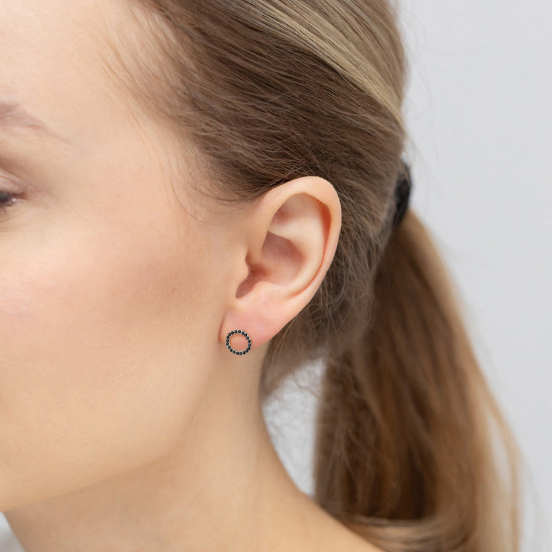 Cercei Aur 14K cu Diamante Naturale Negre 0.20 ct, imaginea 9 din 9