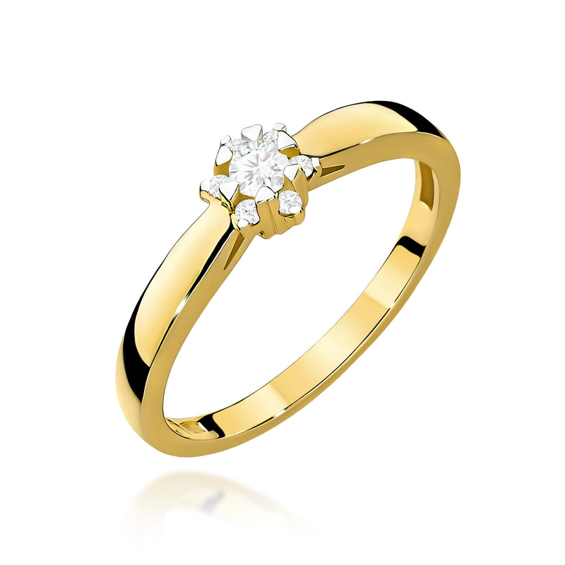 Inel Aur 14K cu Diamante de Laborator 0.15 ct — Aur galben