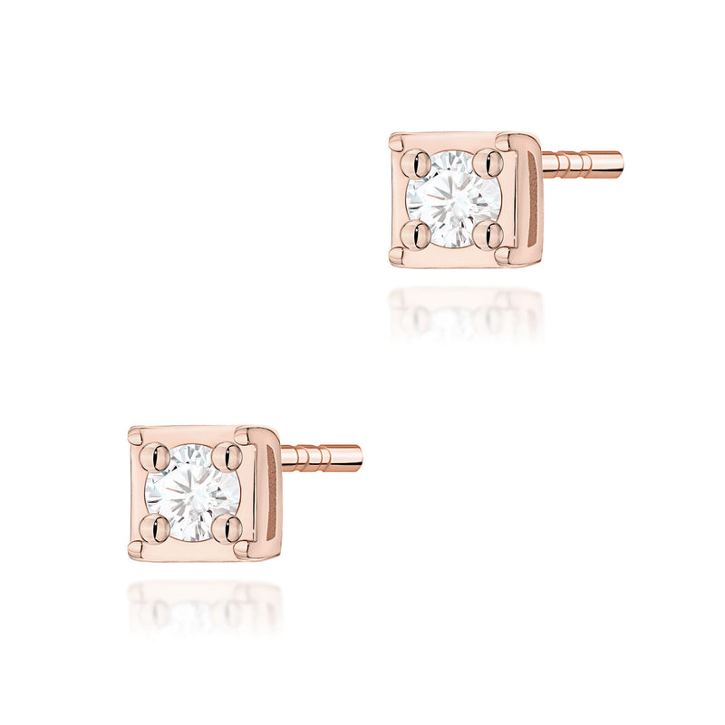 Cercei Aur 14K cu Diamant Natural 0.03 ct, imaginea 4 din 9