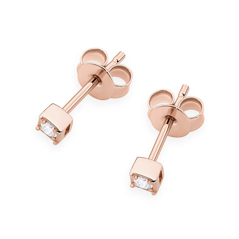 Cercei Aur 14K cu Diamant Natural 0.03 ct, imaginea 5 din 9