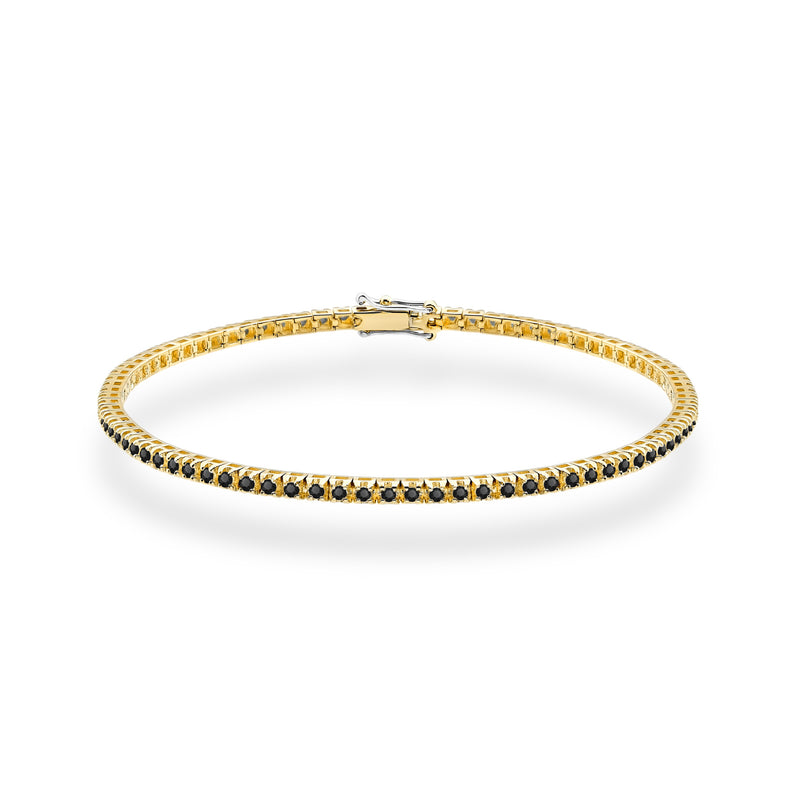 Bratara Aur 14K cu Diamante Naturale Negre 1.07 ct — Aur galben