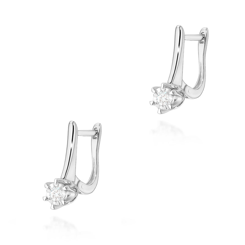 Cercei Aur 14K cu Diamant de Laborator 0.08 ct, imaginea 5 din 6