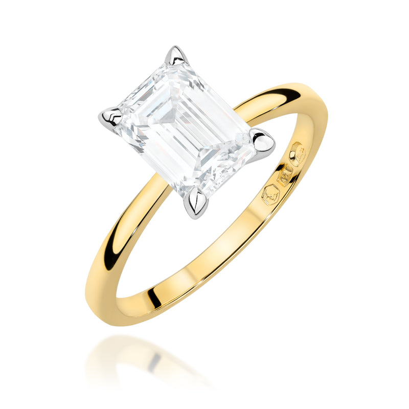 Inel Aur 9K cu Diamant de Laborator 1.50 ct — Aur galben