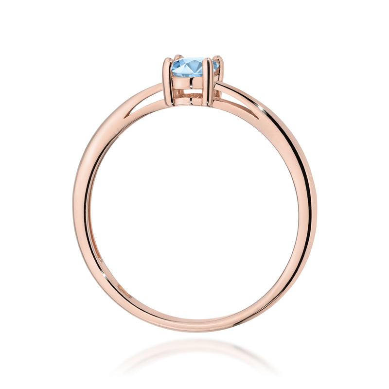 Inel Aur 14K cu Diamant Albastru de Laborator 0.50 ct, imaginea 7 din 12