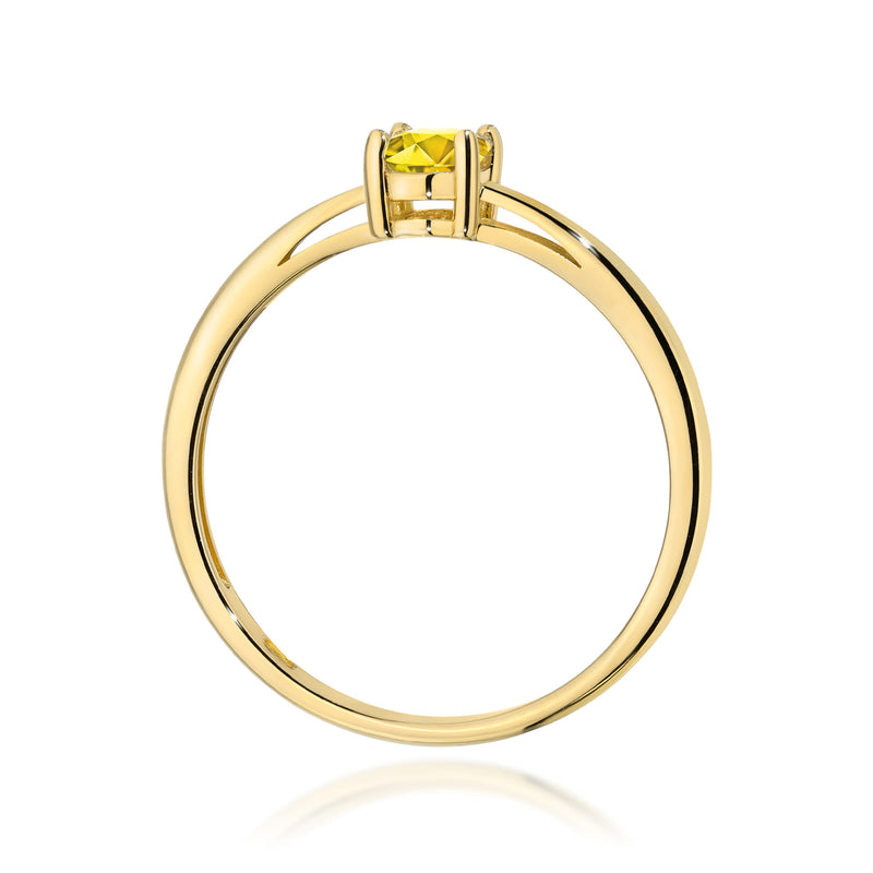 Inel Aur 14K cu Diamant Galben de Laborator 0.50 ct, imaginea 3 din 12