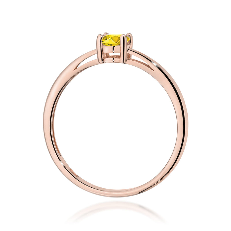 Inel Aur 14K cu Diamant Galben de Laborator 0.50 ct, imaginea 7 din 12