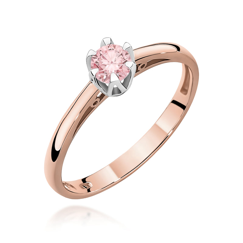 Inel Aur 14K cu Diamant Roz de Laborator 0.15 ct, imaginea 5 din 12