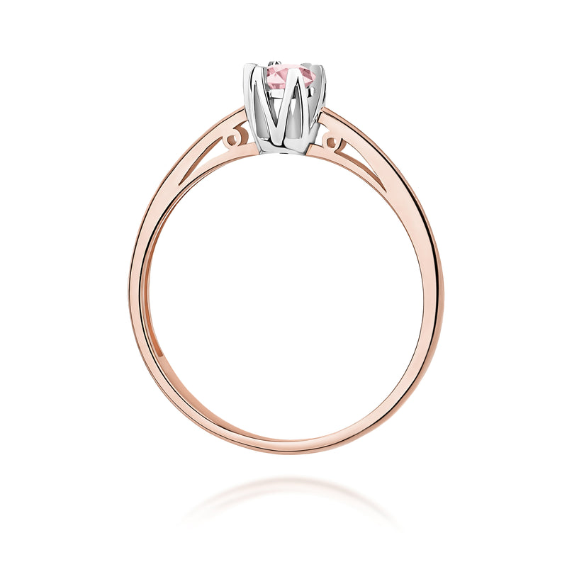 Inel Aur 14K cu Diamant Roz de Laborator 0.15 ct, imaginea 6 din 12