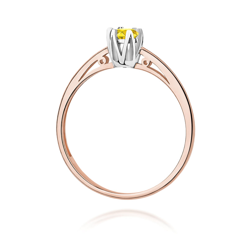 Inel Aur 14K cu Diamant Galben de Laborator 0.15 ct, imaginea 7 din 12