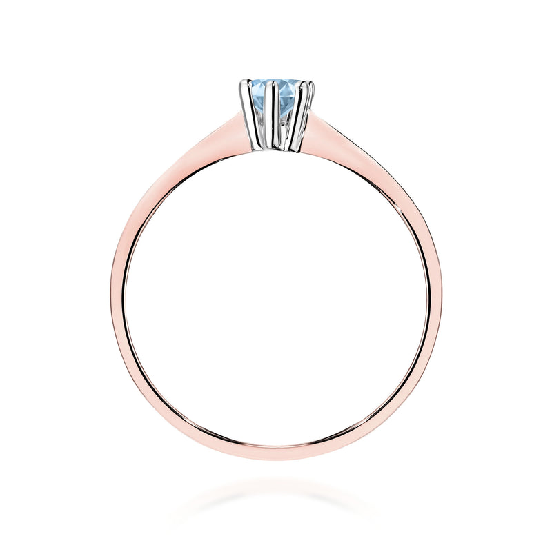 Inel Aur 14K cu Diamant Albastru de Laborator 0.15 ct, imaginea 7 din 12