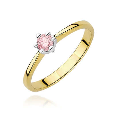 Inel Aur 14K cu Diamant Roz de Laborator 0.15 ct