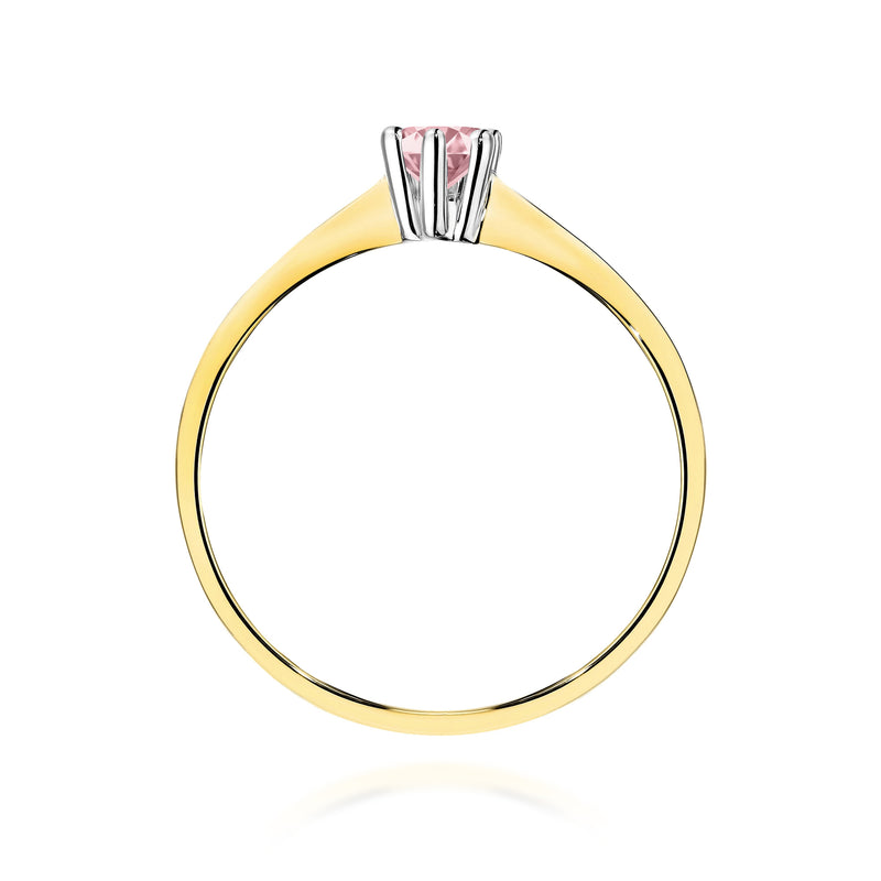 Inel Aur 14K cu Diamant Roz de Laborator 0.15 ct, imaginea 3 din 12