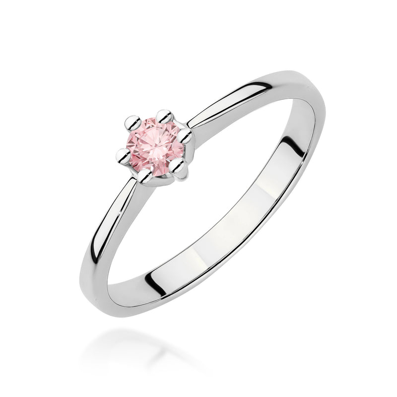 Inel Aur 14K cu Diamant Roz de Laborator 0.15 ct, imaginea 9 din 12