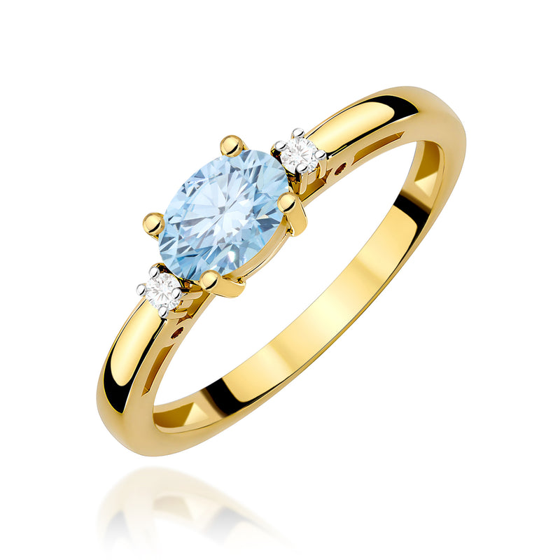 Inel Aur 9K cu Diamante de Laborator 0.53 ct — Aur galben