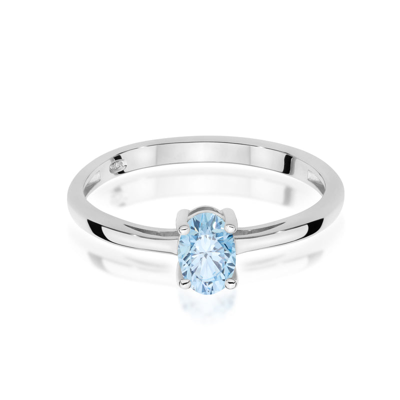 Inel Aur 9K cu Diamant Albastru de Laborator 0.30 ct, imaginea 6 din 8