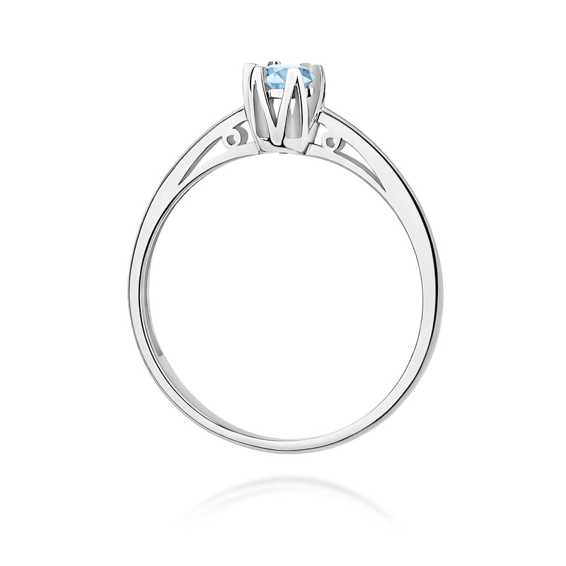 Inel Aur 9K cu Diamant Albastru de Laborator 0.15 ct, imaginea 7 din 8