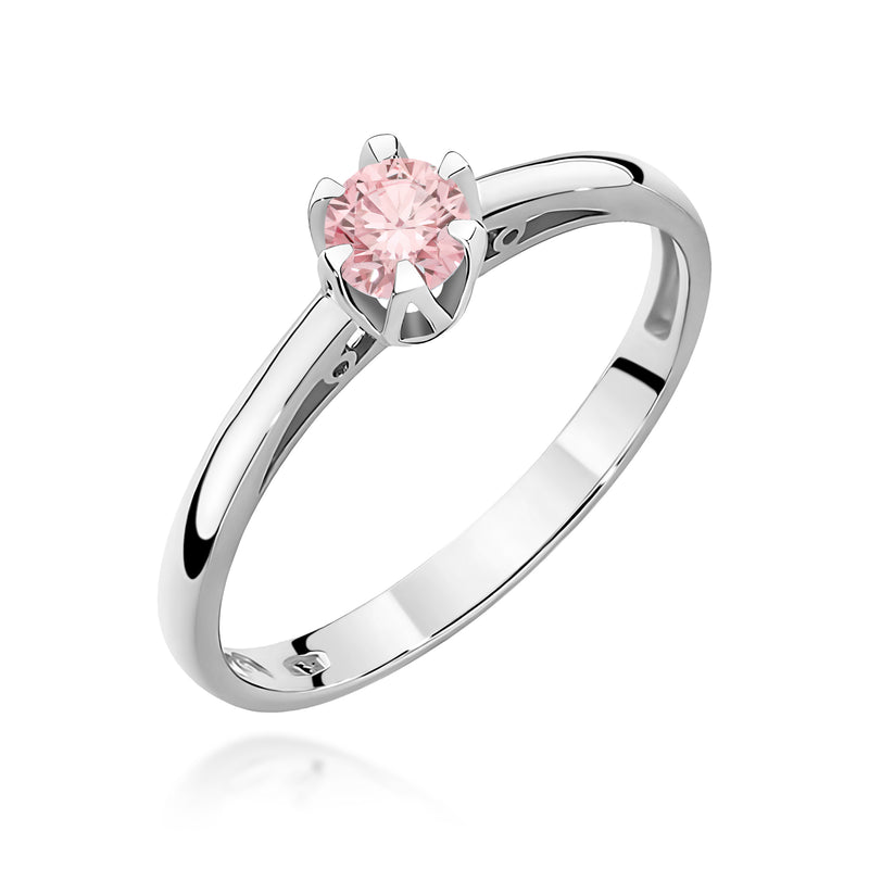 Inel Aur 9K cu Diamant Roz de Laborator 0.15 ct, imaginea 5 din 8