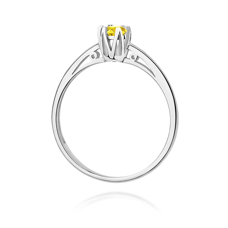Inel Aur 9K cu Diamant Galben de Laborator 0.15 ct, imaginea 7 din 8