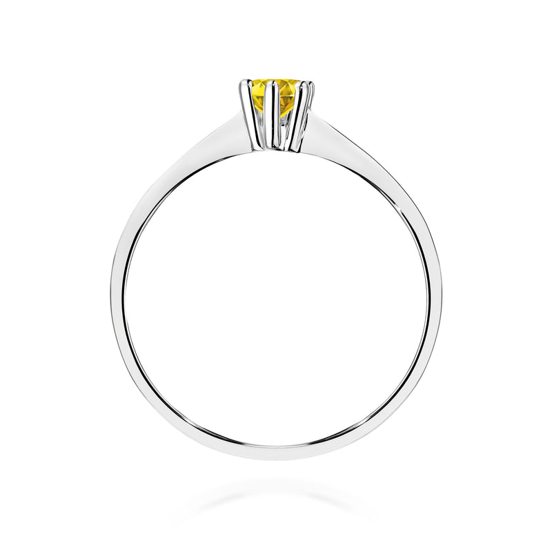 Inel Aur 9K cu Diamant Galben de Laborator 0.15 ct, imaginea 7 din 8