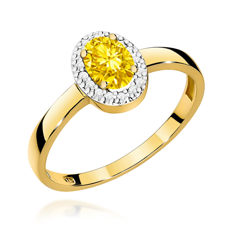 Inel Aur 9K cu Diamante de Laborator 0.58 ct — Aur galben