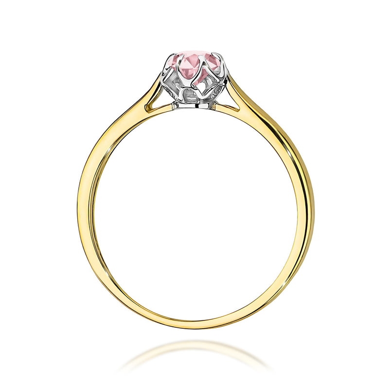 Inel Aur 14K cu Diamant Roz de Laborator 0.15 ct, imaginea 3 din 12