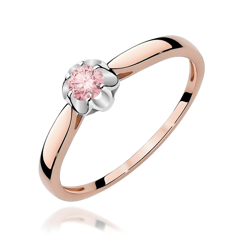 Inel Aur 14K cu Diamant Roz de Laborator 0.15 ct, imaginea 5 din 12