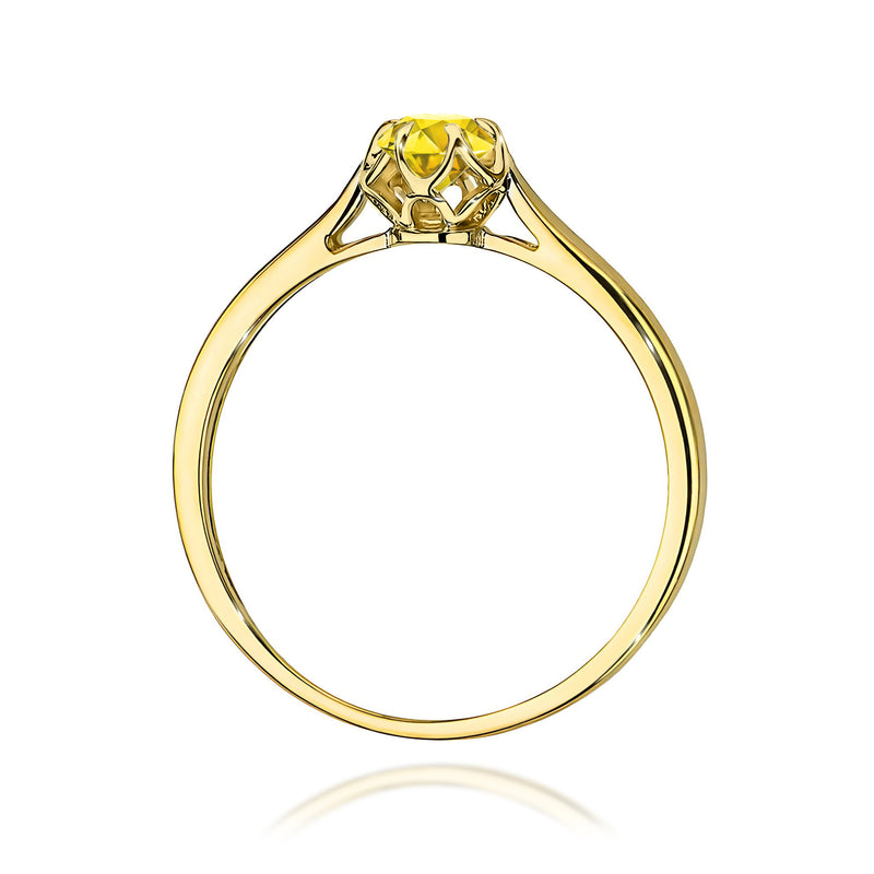 Inel Aur 14K cu Diamant Galben de Laborator 0.15 ct, imaginea 3 din 12