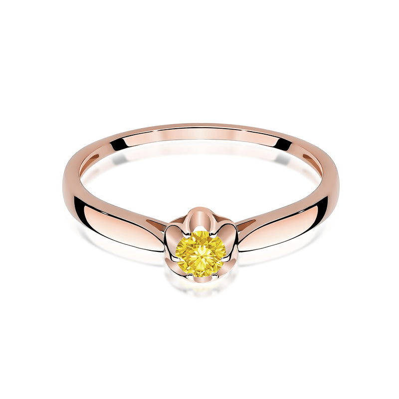 Inel Aur 14K cu Diamant Galben de Laborator 0.15 ct, imaginea 6 din 12