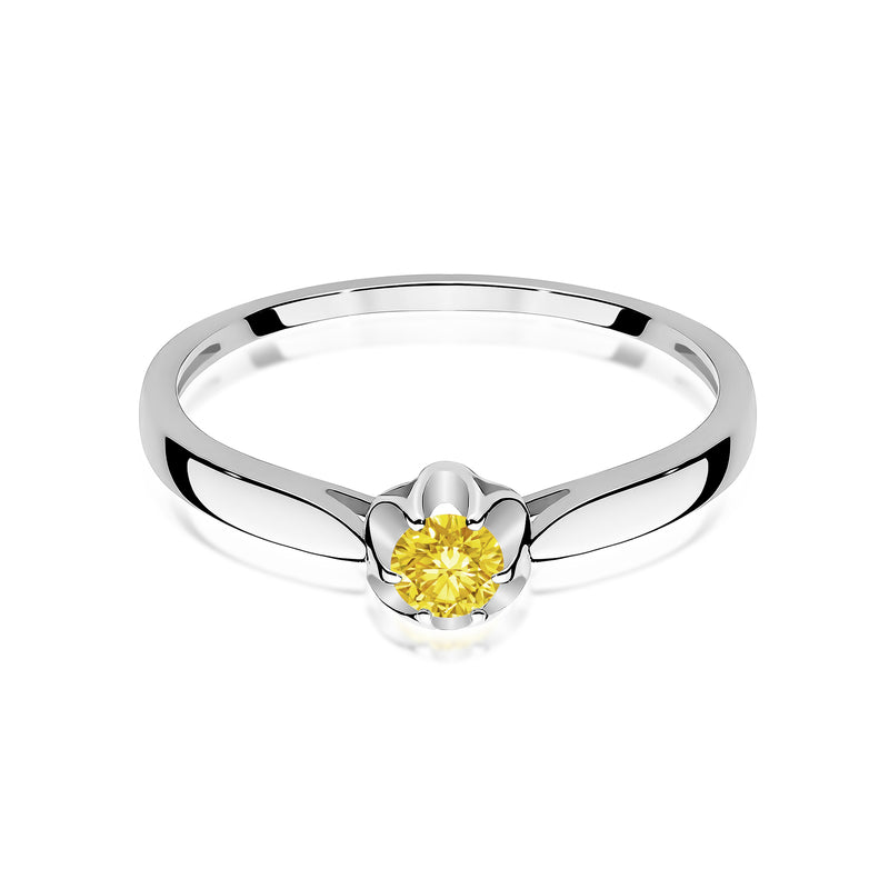 Inel Aur 14K cu Diamant Galben de Laborator 0.15 ct, imaginea 10 din 12