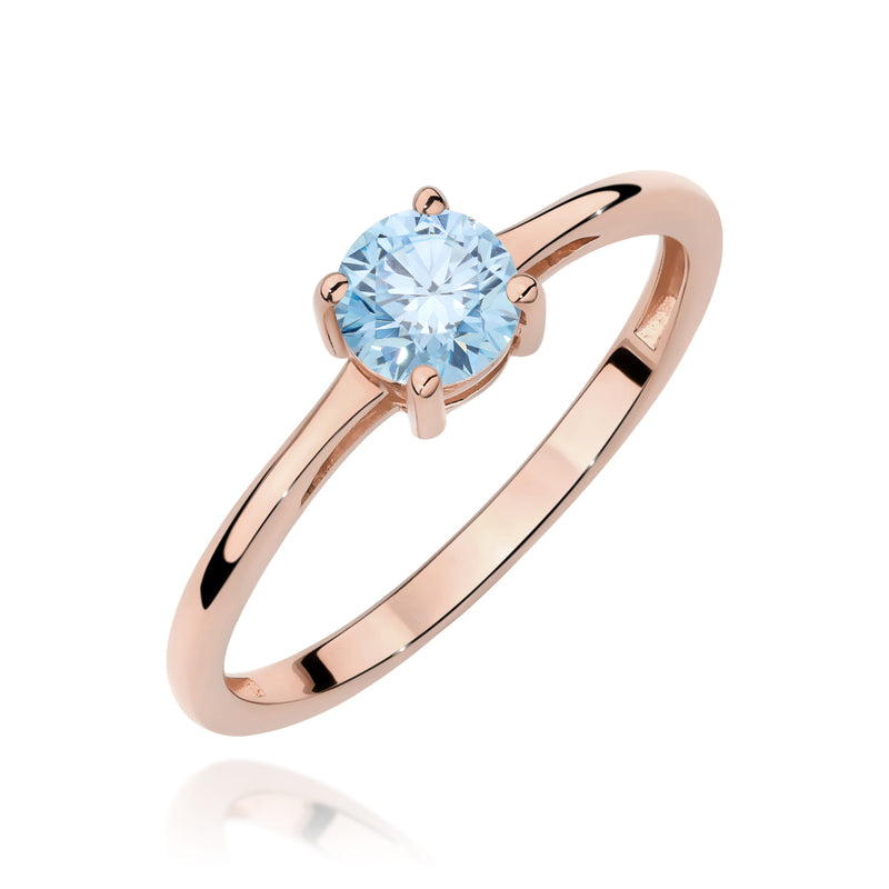 Inel Aur 14K cu Diamant Albastru de Laborator 0.50 ct, imaginea 5 din 12