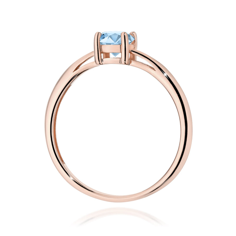 Inel Aur 14K cu Diamant Albastru de Laborator 0.50 ct, imaginea 7 din 12