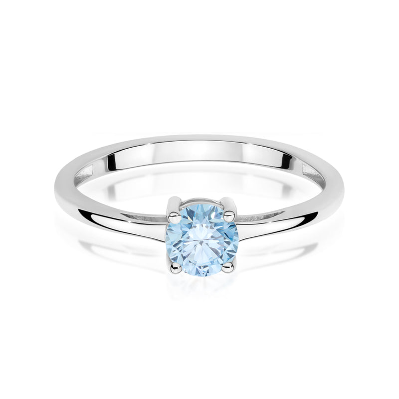 Inel Aur 14K cu Diamant Albastru de Laborator 0.50 ct, imaginea 10 din 12