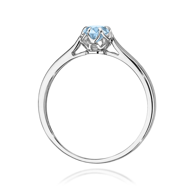 Inel Aur 9K cu Diamant Albastru de Laborator 0.15 ct, imaginea 7 din 8