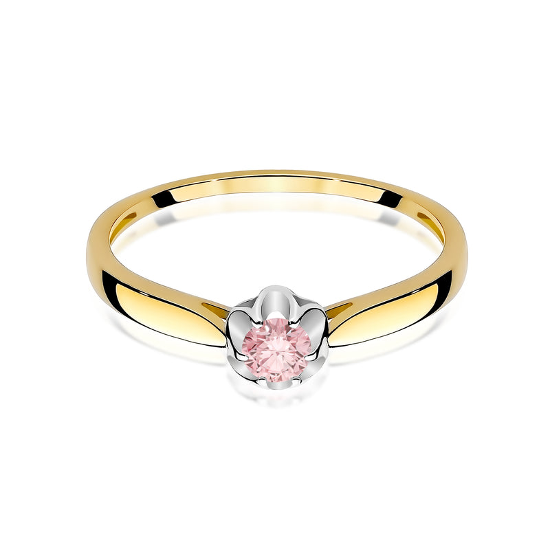 Inel Aur 9K cu Diamant Roz de Laborator 0.15 ct, imaginea 2 din 8