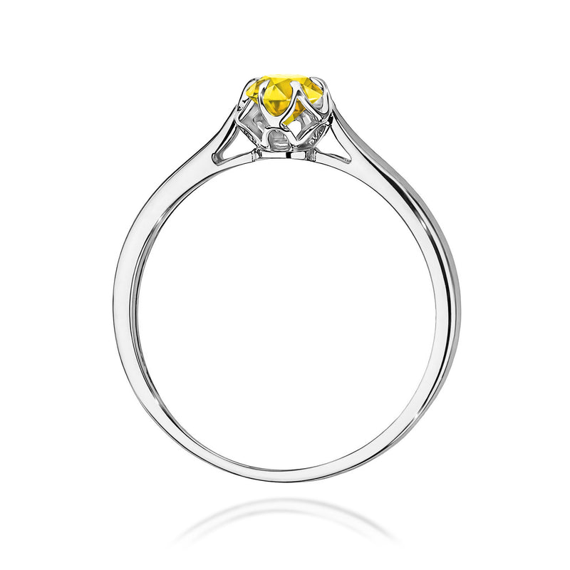 Inel Aur 9K cu Diamant Galben de Laborator 0.15 ct, imaginea 7 din 8